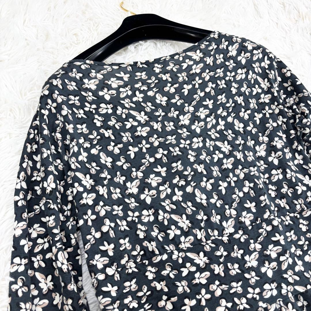 美品　マックスマーラ　カシュクールワンピース　ロング丈　花柄　総柄　シルク　L