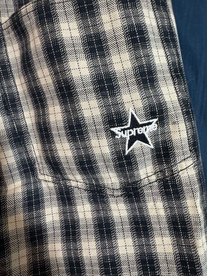 パンツ Supreme Plaid Baggy Short BLACK