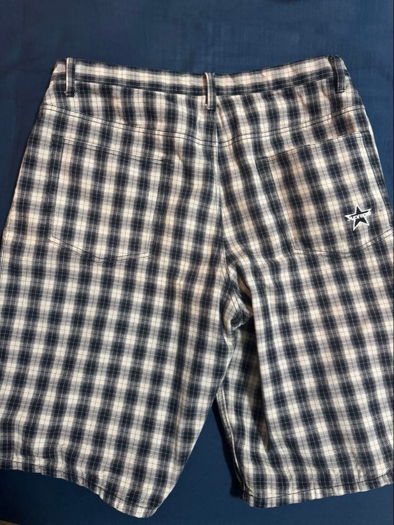 パンツ Supreme Plaid Baggy Short BLACK
