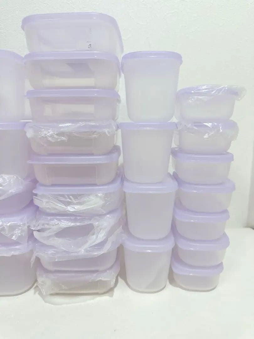 新品　Tupperware フリーザーメイト パープル　27点セット　②