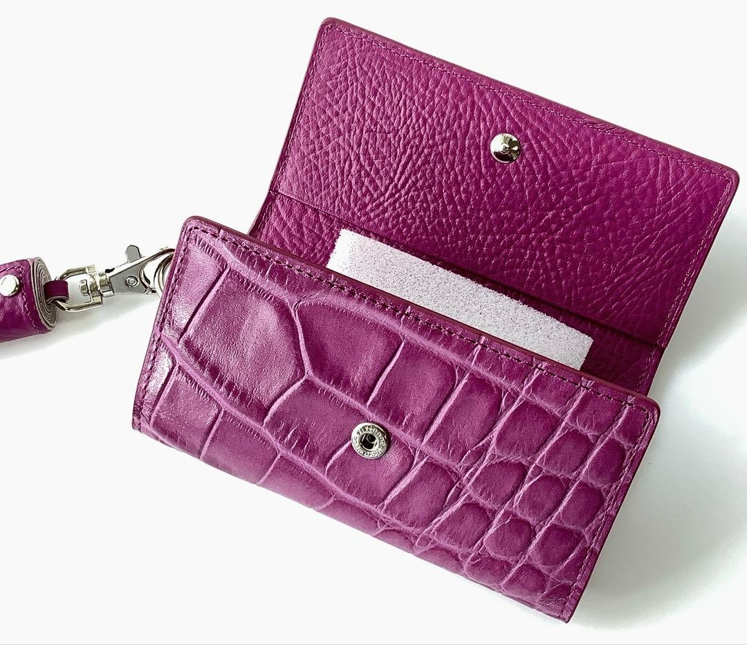 新品★ヴィヴィアンウエストウッド★チャーム付きクロコ型押し4連キーケース★ピンク