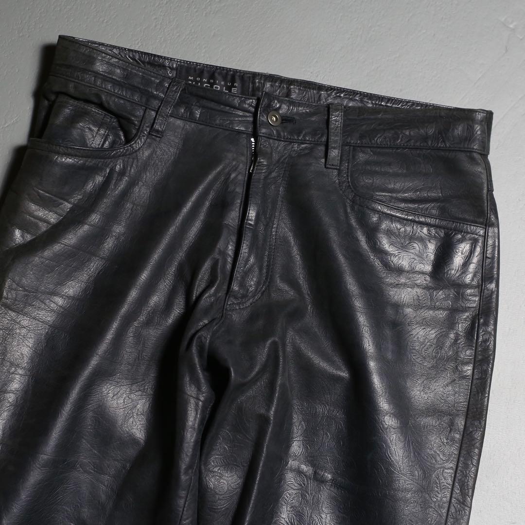 シルエット◎ 90s~ NICORE Archive Leather Pants