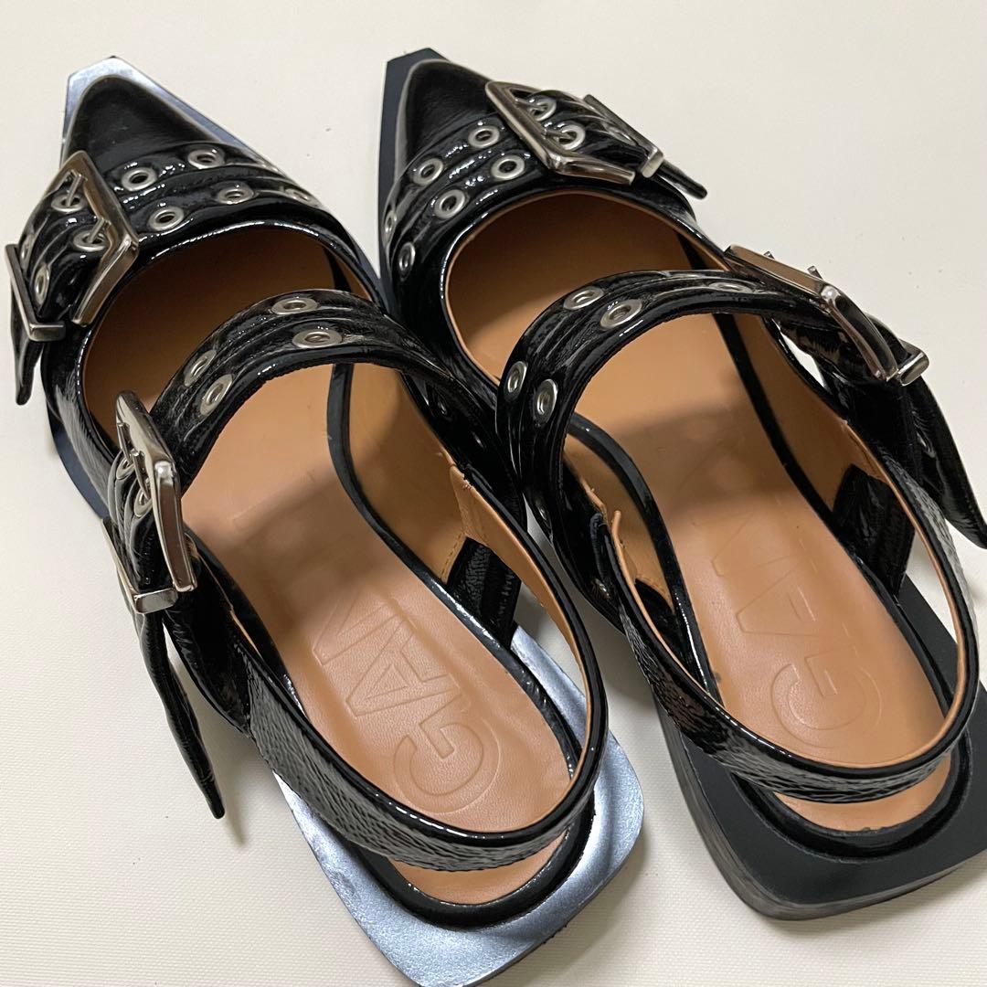 GANNI バックル フラットパンプス サイズ38