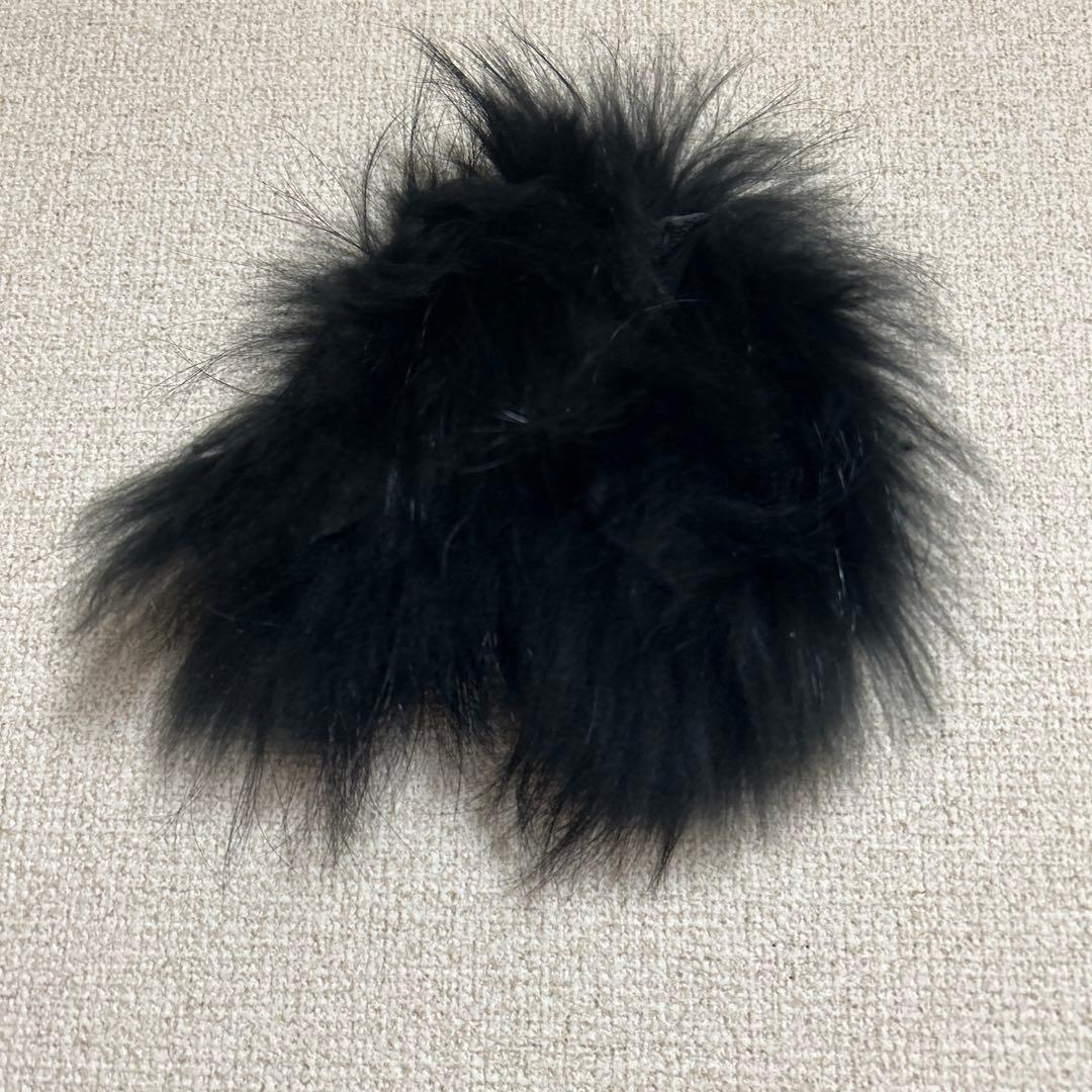 Super Beauty ファー付き黒ロングコート