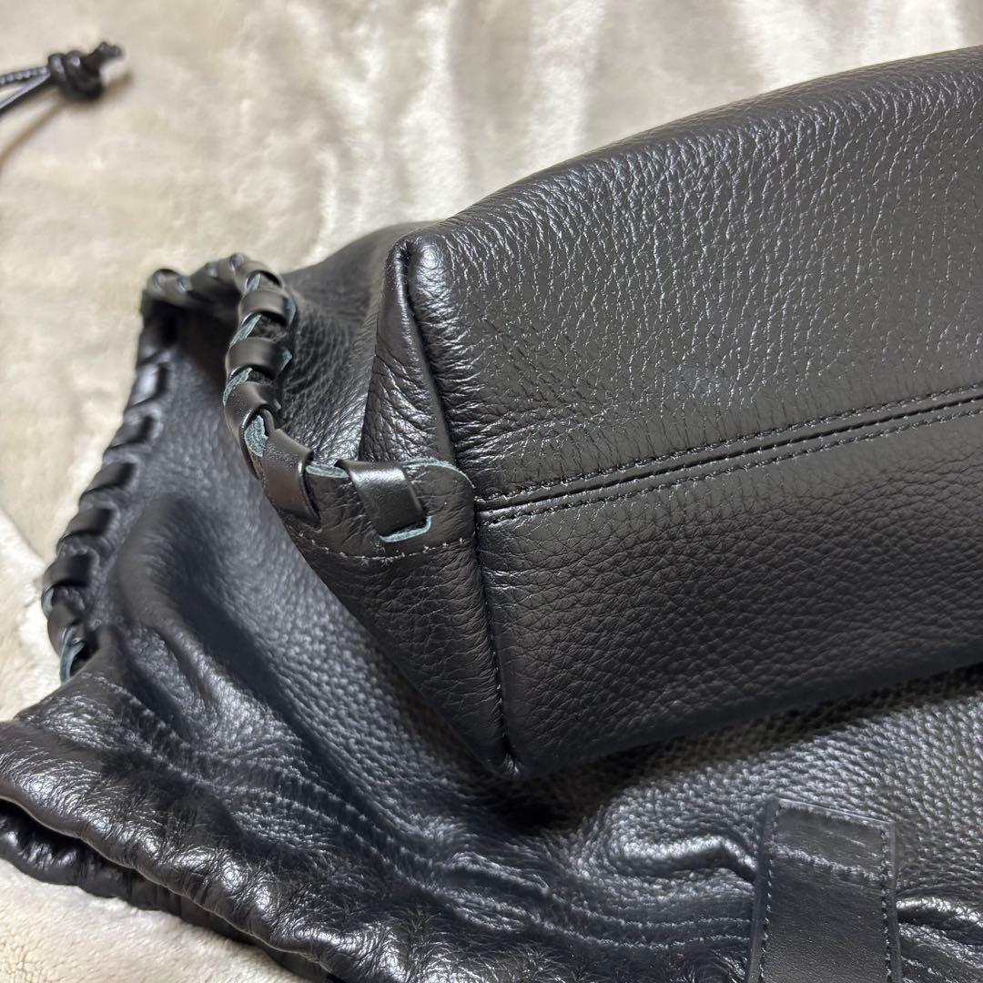 ◾︎イアパピヨネ◆コンチョ付き◆巾着 レザー　2wayバッグ　美品