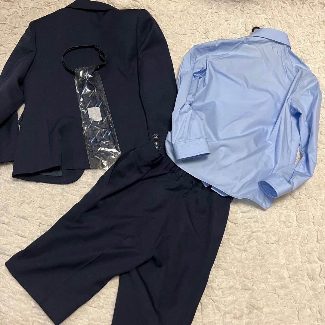 ② 未使用タグ付き【5点セット】キッズ スーツ 男の子130cm フォーマル 紺