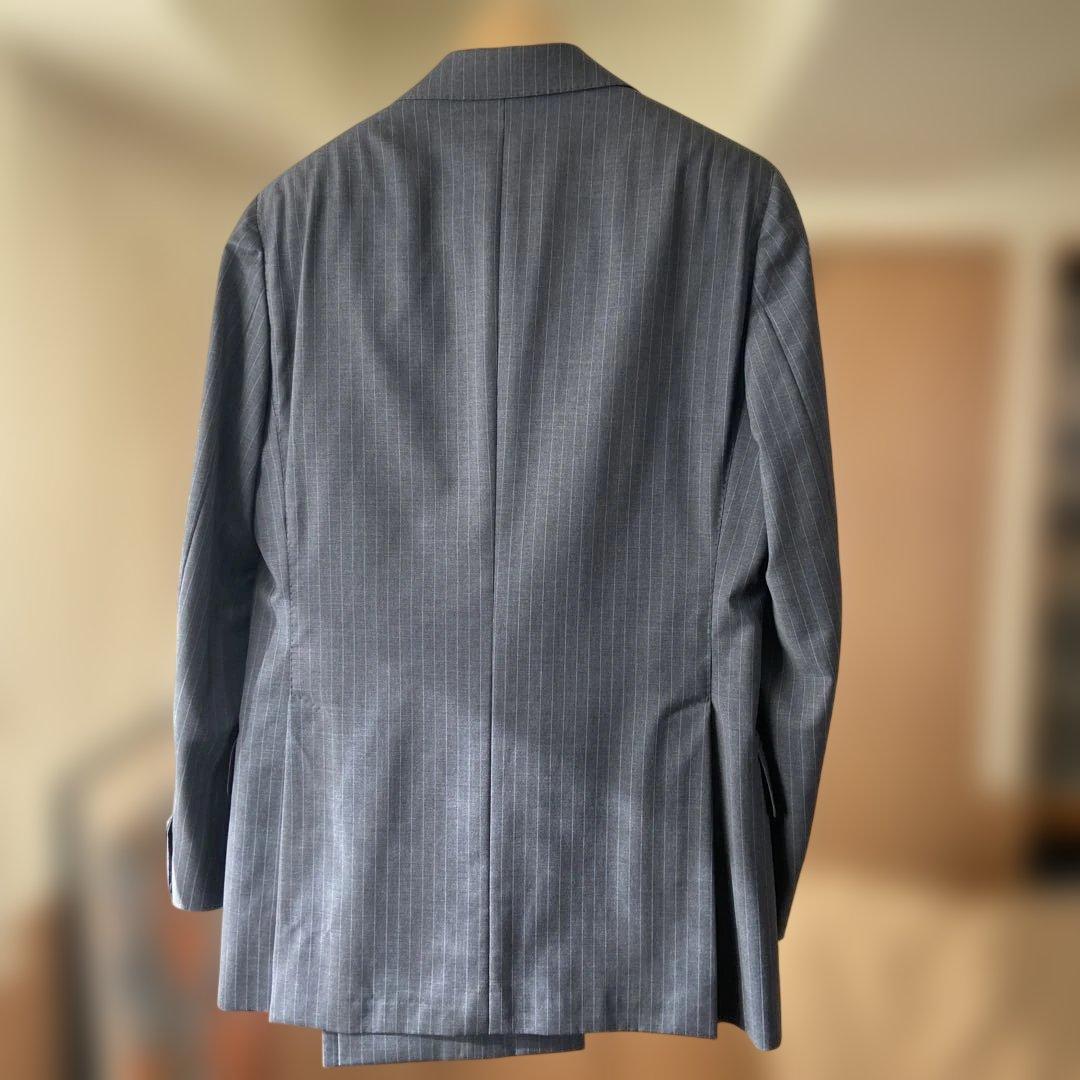 LARDINI ネイビーストライプ ビジネススーツ　46サイズ