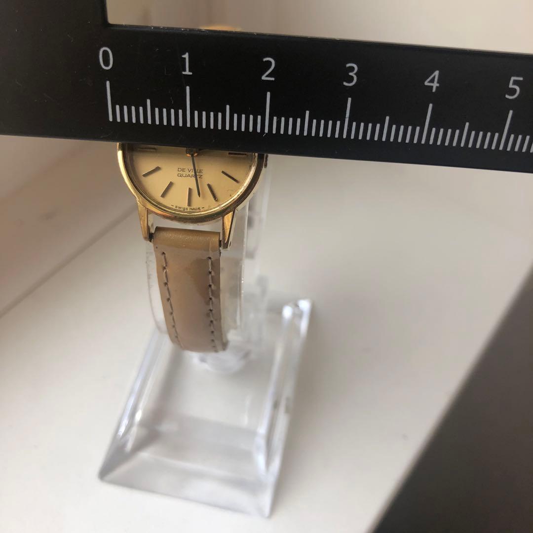 OMEGA De Ville クォーツ 時計 レザーベルト　稼働品　ビンテージ