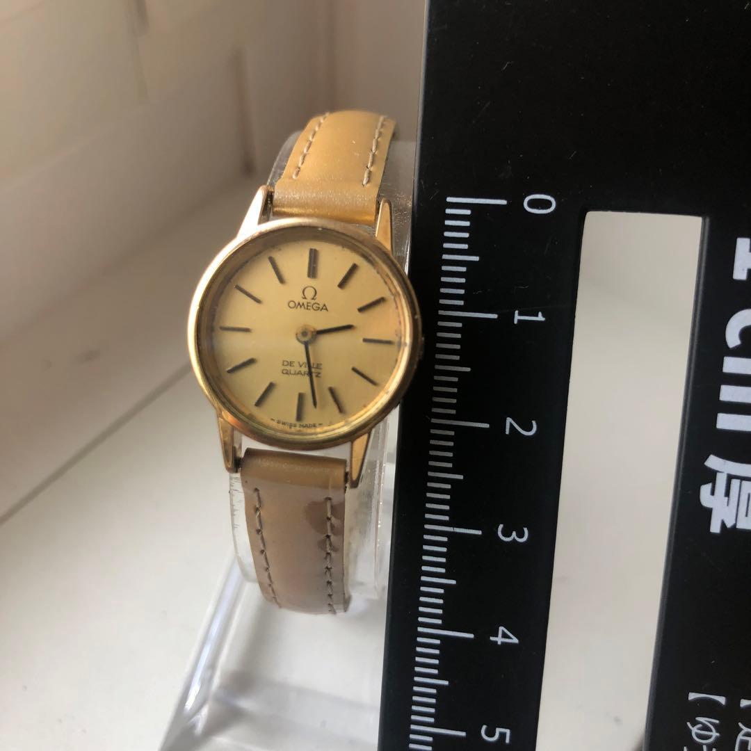 OMEGA De Ville クォーツ 時計 レザーベルト　稼働品　ビンテージ