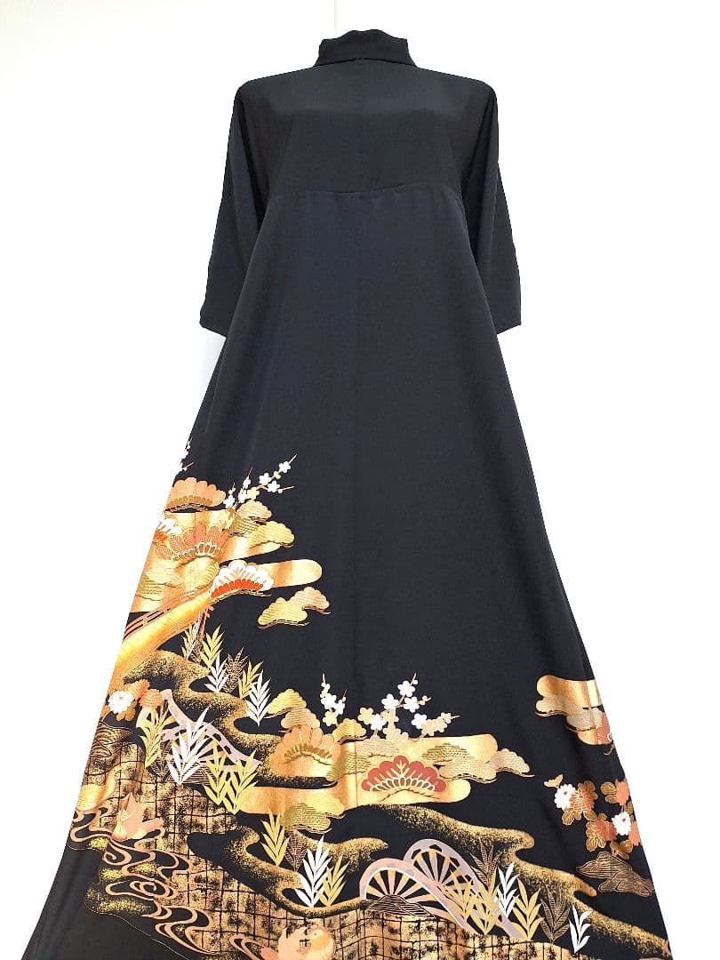 着物リメイクワンピース3623