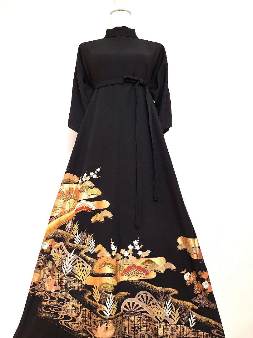 着物リメイクワンピース3623