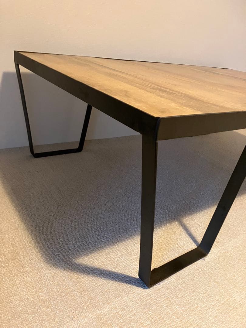ナチュラルウッド長方形テーブル ブラックフレーム　アイアン
