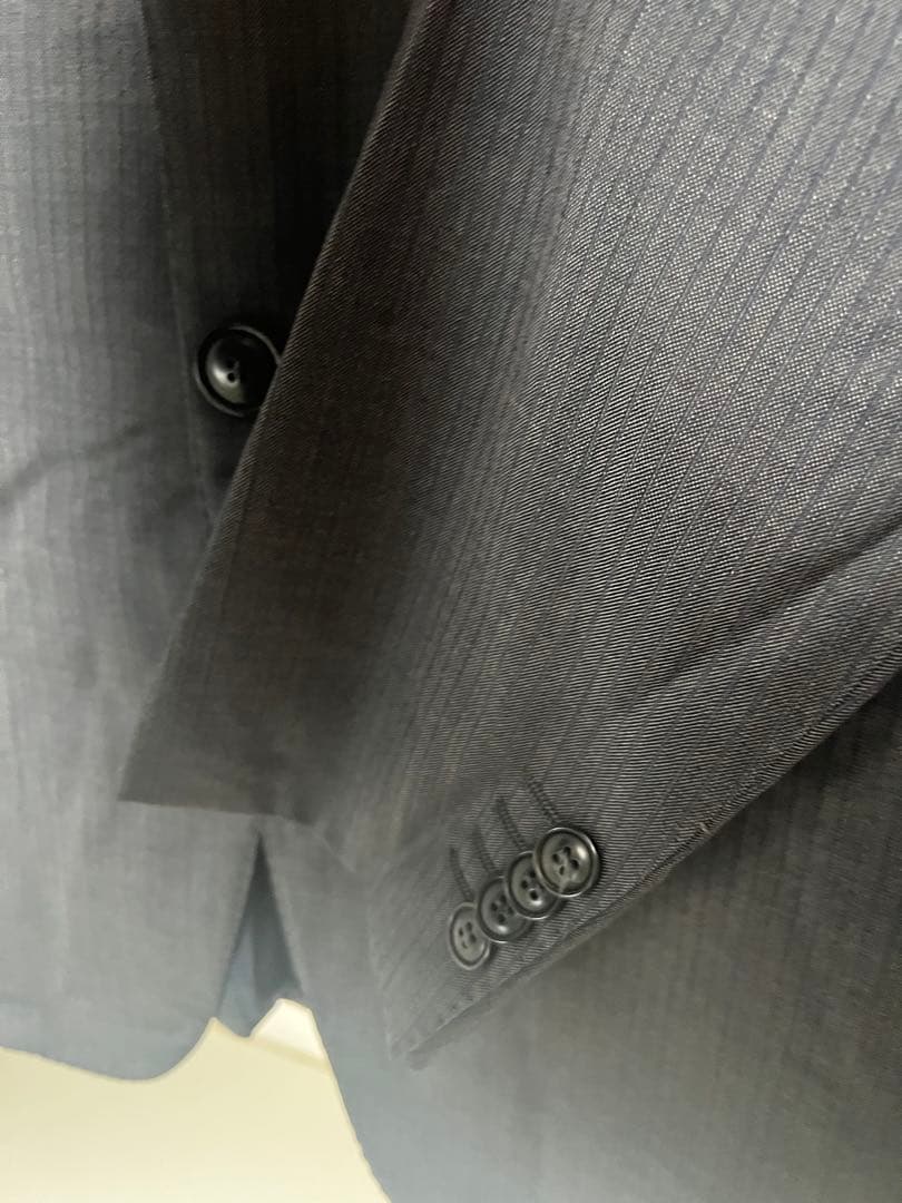 グレー ストライプ スーツジャケット 2つボタン