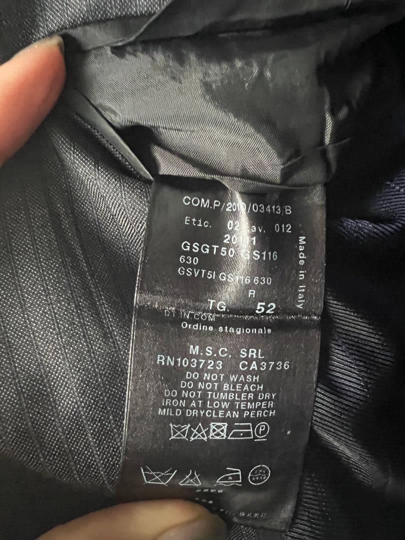 グレー ストライプ スーツジャケット 2つボタン