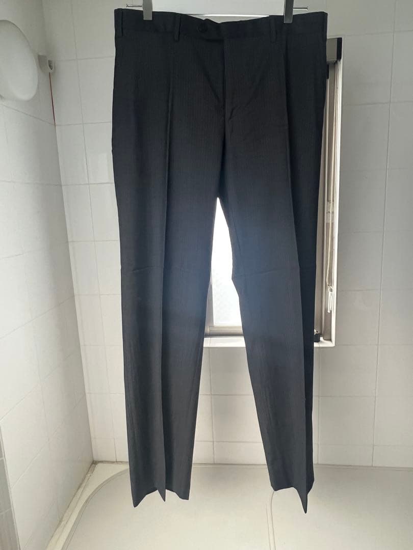 グレー ストライプ スーツジャケット 2つボタン