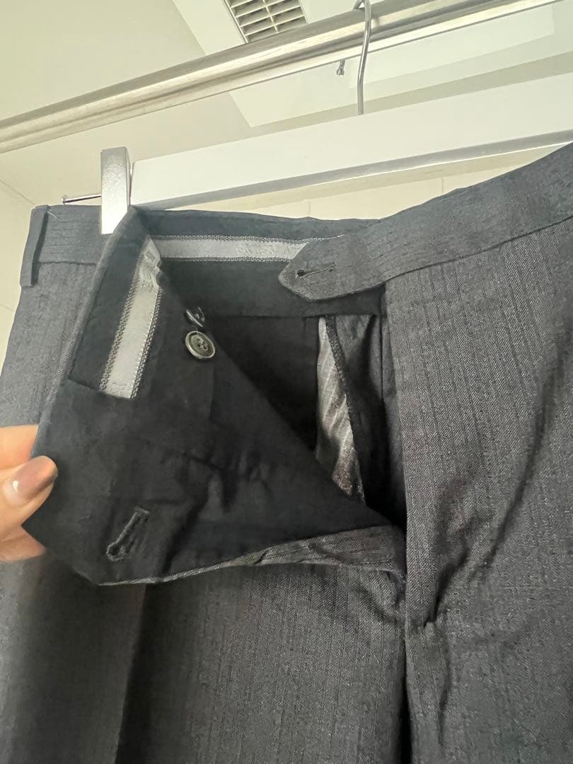 グレー ストライプ スーツジャケット 2つボタン