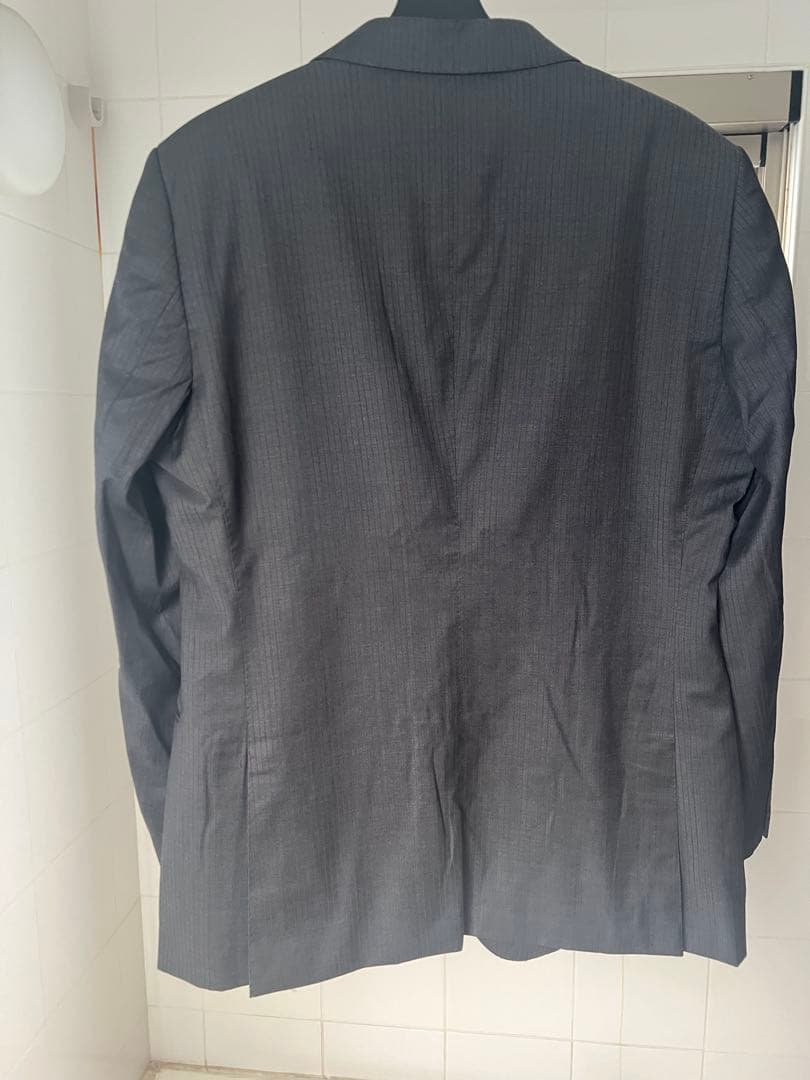 グレー ストライプ スーツジャケット 2つボタン