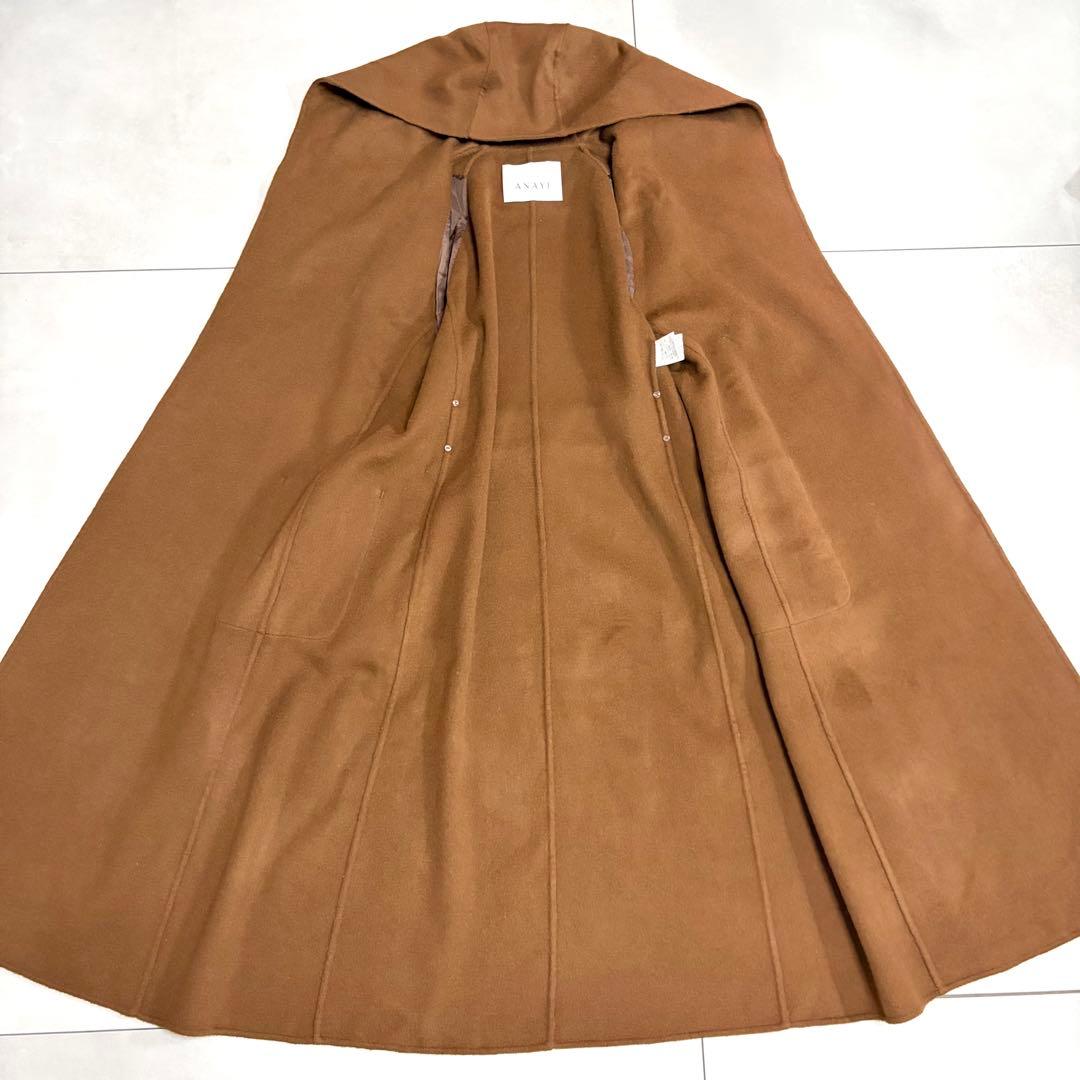 Pokoさま 美品✨アナイ　近年　シャルムビーバーフード コート　ブラウン　38