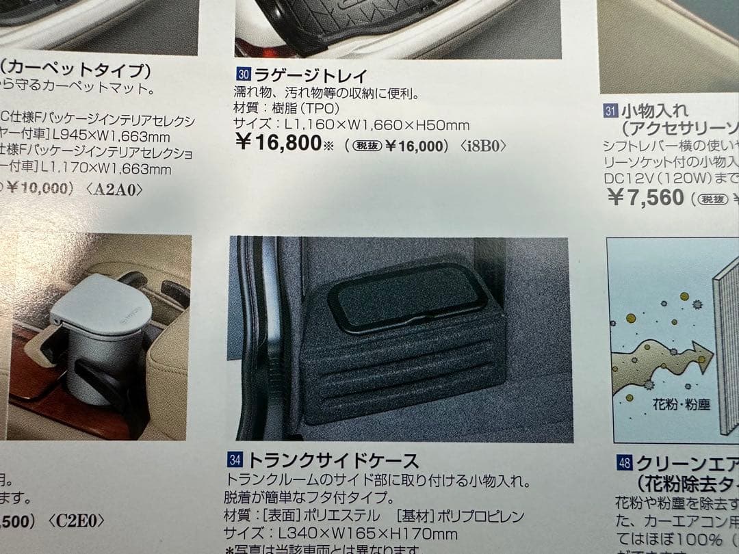セルシオ30.31前期.後期純正オプショントランクサイドケース