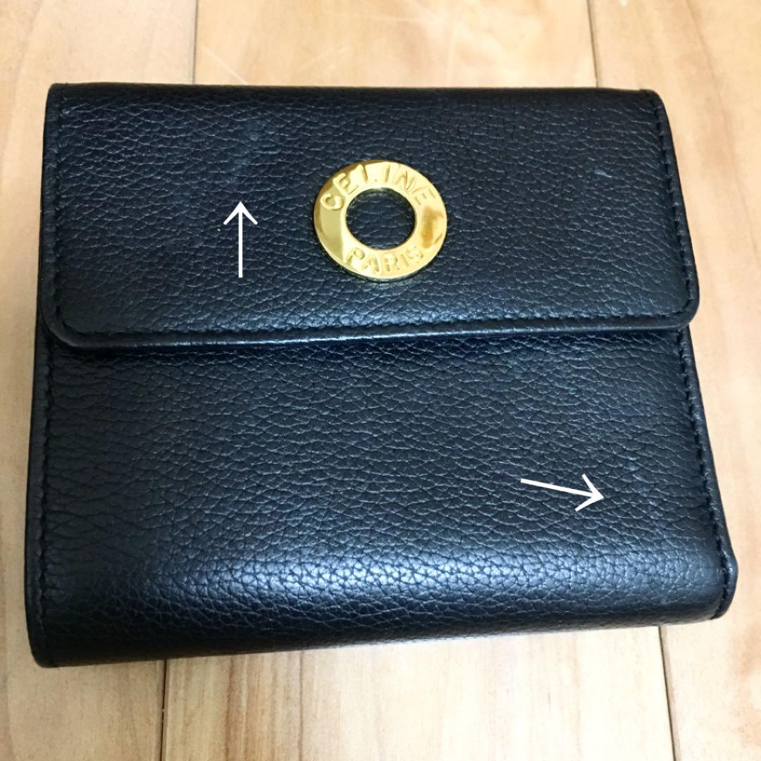 セリーヌ 黒 折り財布