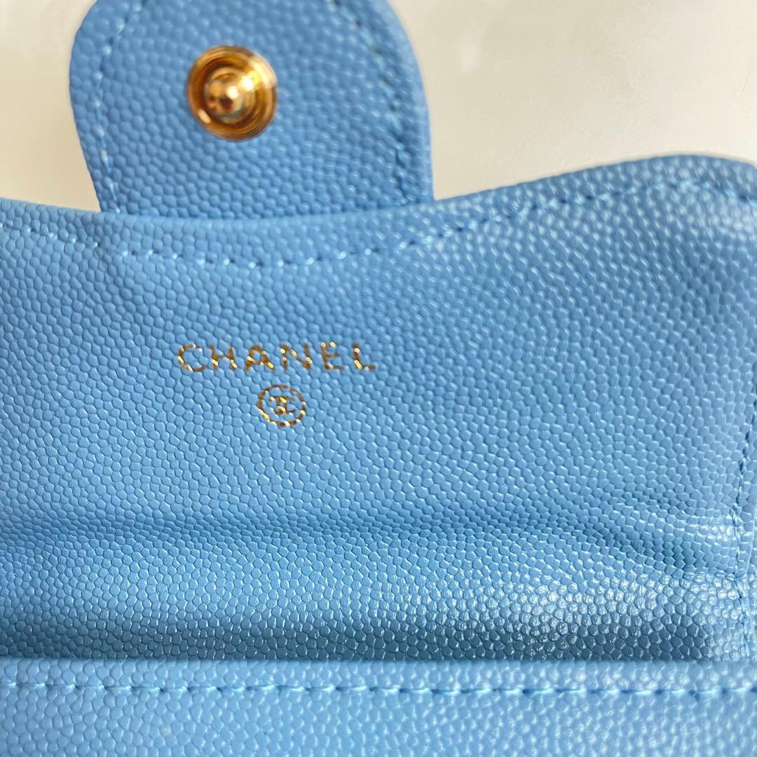 財布　キャビアスキン　ブルー