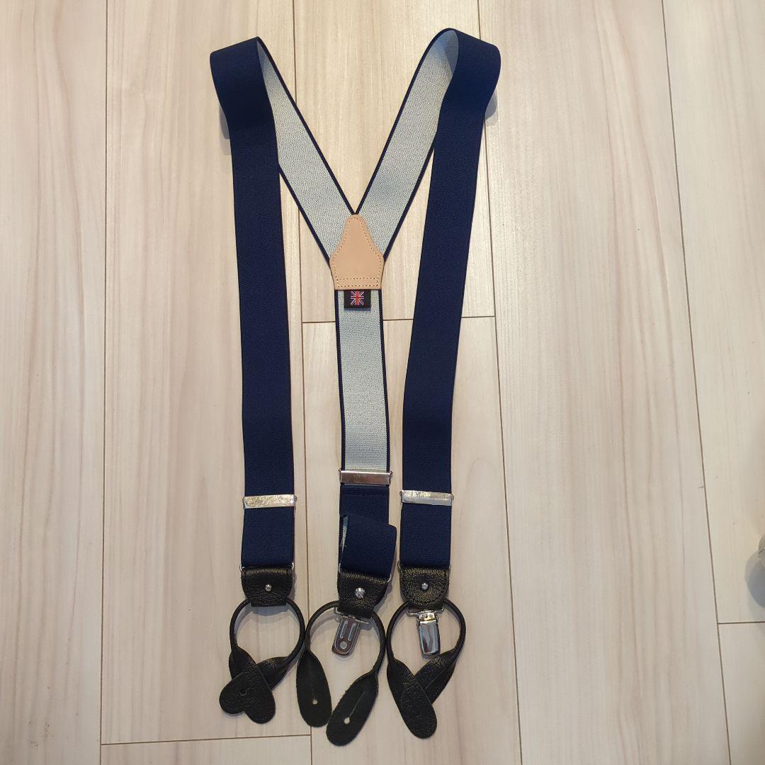  THURSTON アルバートサーストン サスペンダー ネイビー