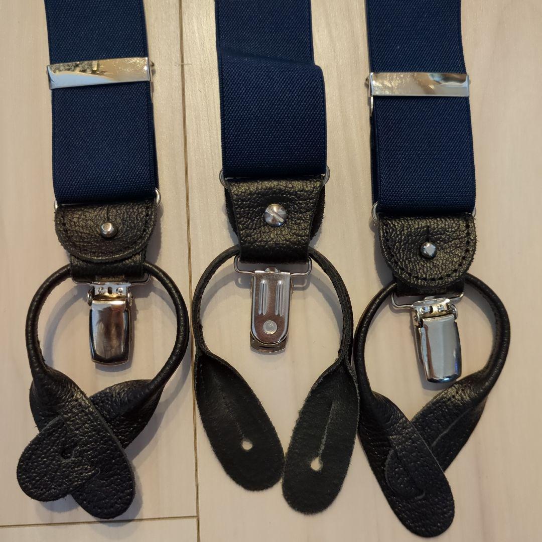  THURSTON アルバートサーストン サスペンダー ネイビー