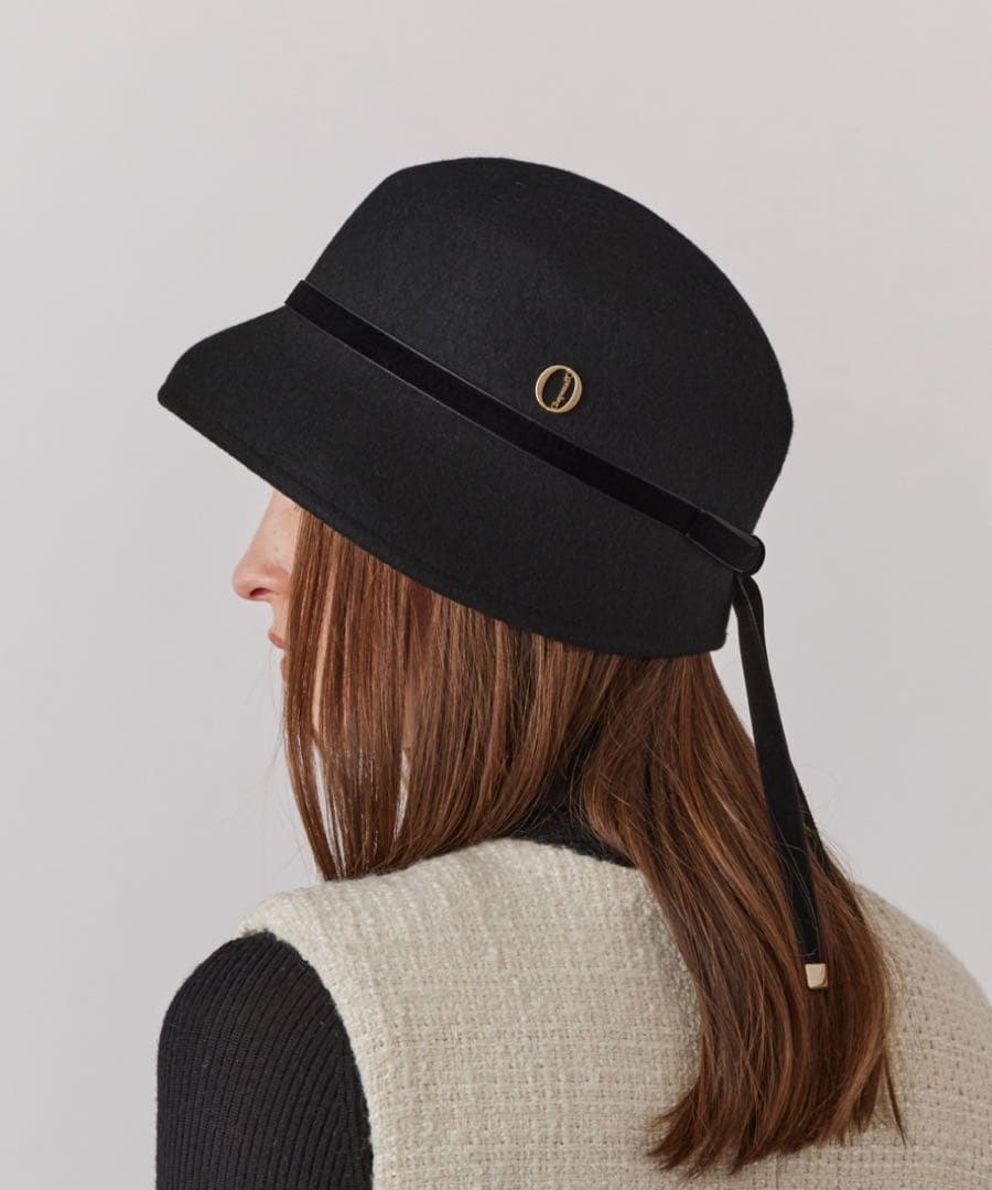 みゆき　完売新品未使用タグ付シャポードオー　黒　バックリボンフェルトハット