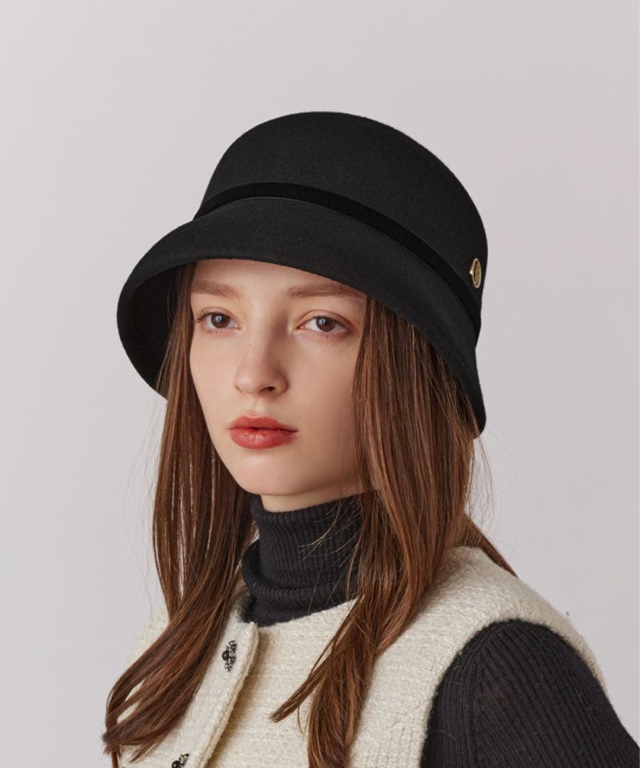 みゆき　完売新品未使用タグ付シャポードオー　黒　バックリボンフェルトハット