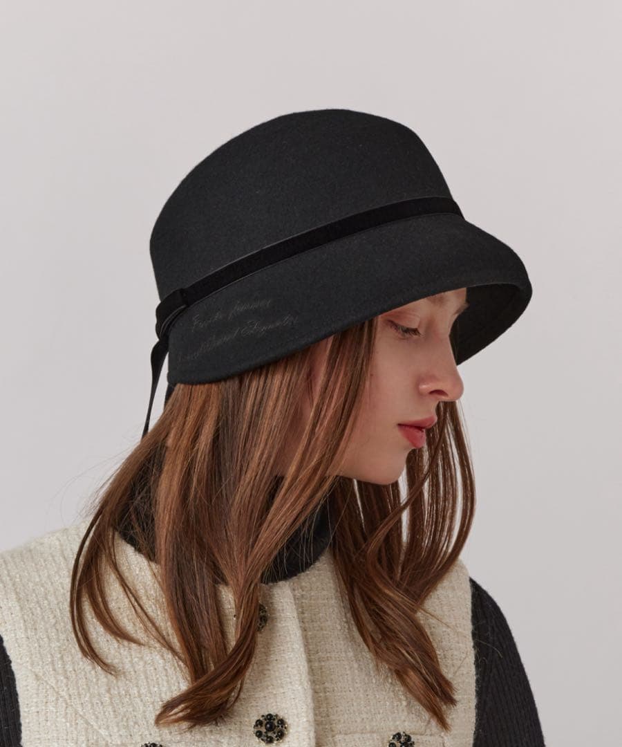 みゆき　完売新品未使用タグ付シャポードオー　黒　バックリボンフェルトハット