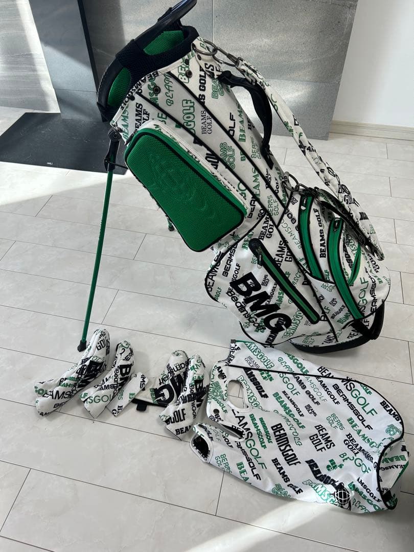 BEAMS GOLF マルチロゴ スタンドキャディバッグ　ヘッドカバー付属