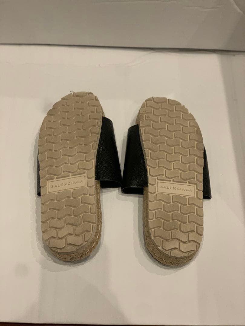 BALENCIAGA サンダル 黒 41 レザー エスパドリーユ 美品
