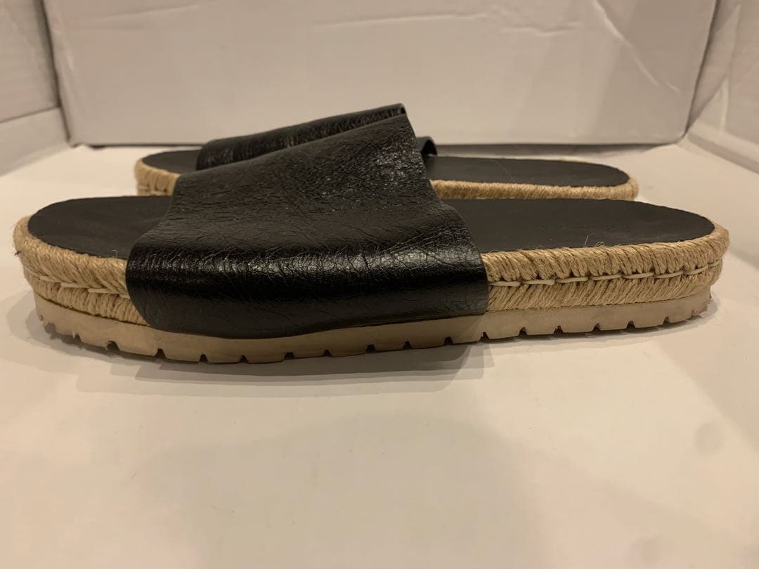 BALENCIAGA サンダル 黒 41 レザー エスパドリーユ 美品