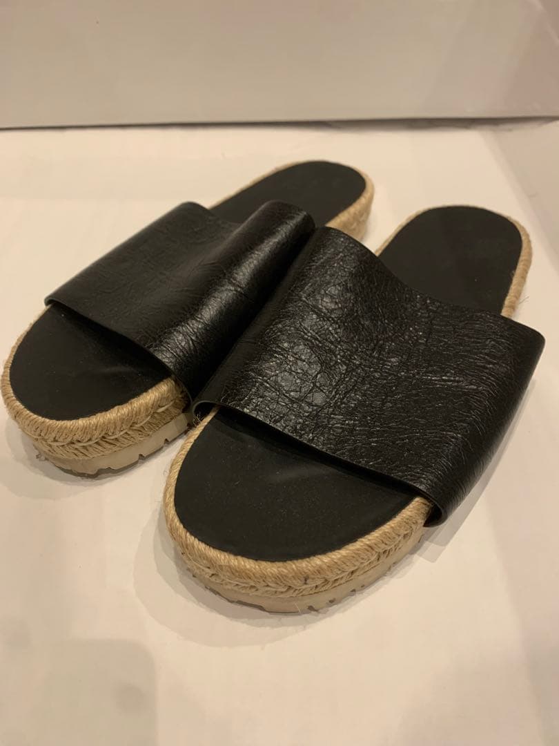 BALENCIAGA サンダル 黒 41 レザー エスパドリーユ 美品