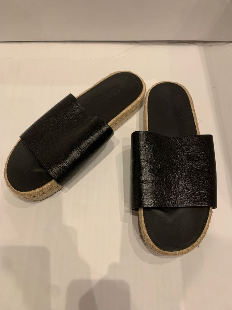 BALENCIAGA サンダル 黒 41 レザー エスパドリーユ 美品