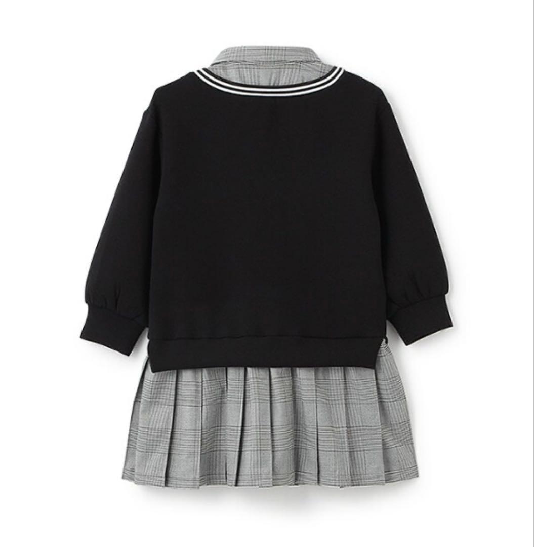 くまくまかぞく様アナスイミニ ワンピース グレンチェックレイヤード風ワンピース