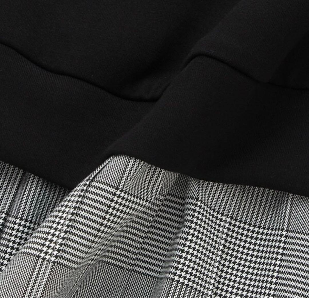 くまくまかぞく様アナスイミニ ワンピース グレンチェックレイヤード風ワンピース