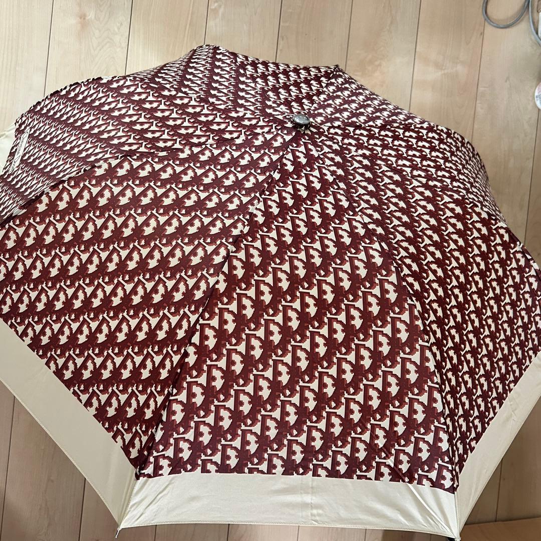 クリスチャンディオール 折りたたみ傘 トロッター柄 パラプリュイ CDロゴ