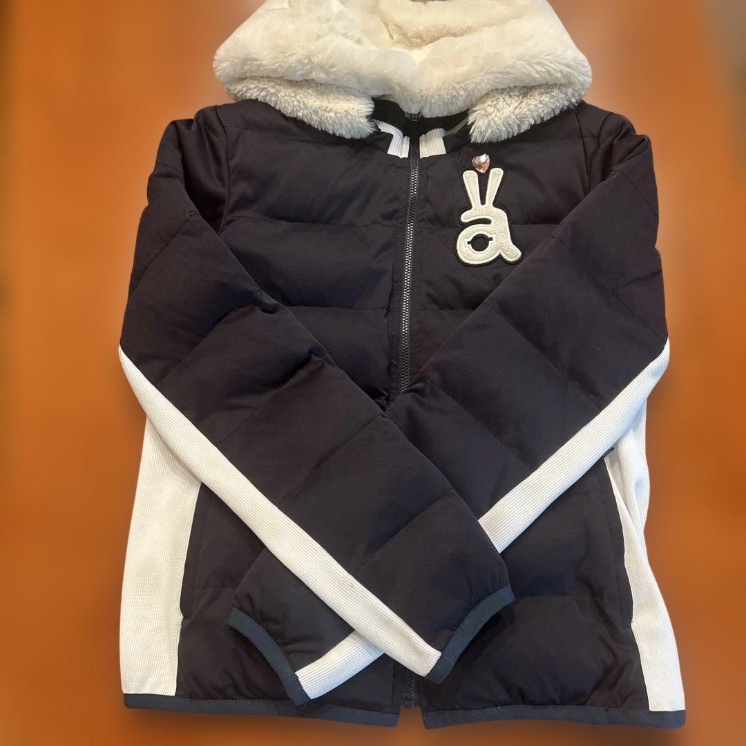 ネイビーフード付き　中綿　ダウン セットアップ　Mサイズ