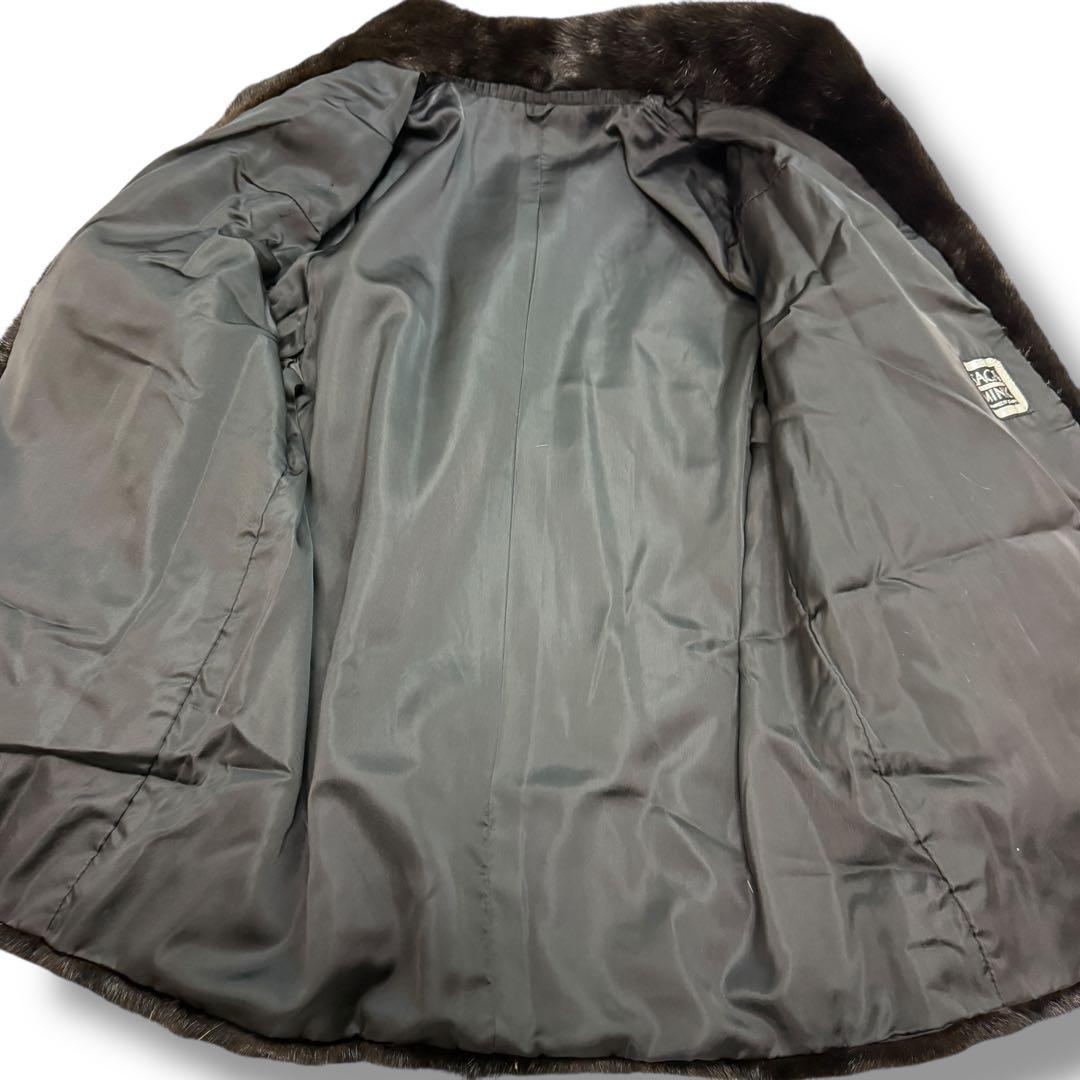 サガミンク 1820 毛皮 リアルファーコート グラマミンク 黒 11 逆毛