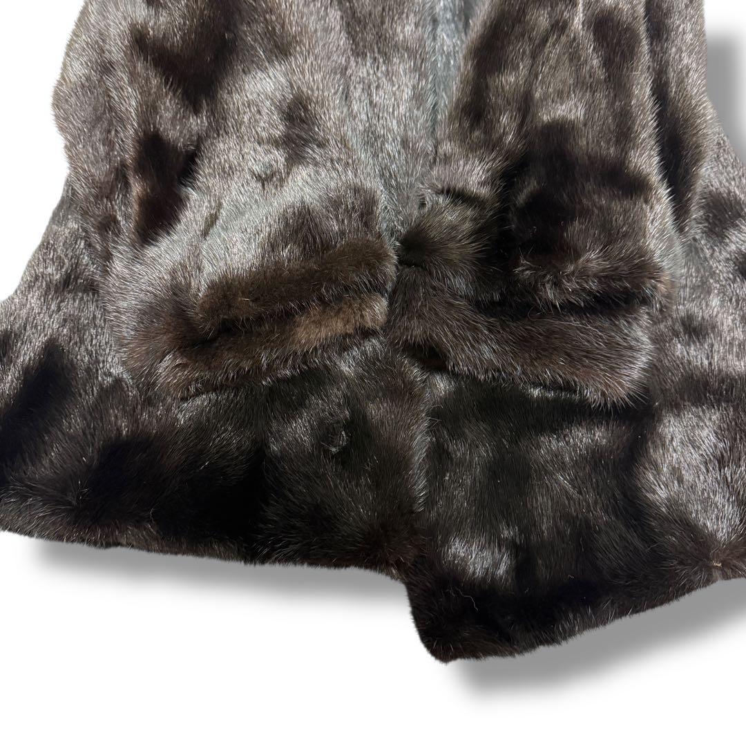 サガミンク 1820 毛皮 リアルファーコート グラマミンク 黒 11 逆毛