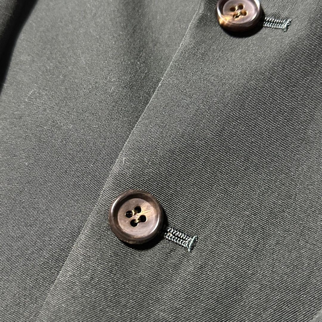 美品 コムデギャルソンオム 田中オム ウールギャバ セットアップ ダークグリーン