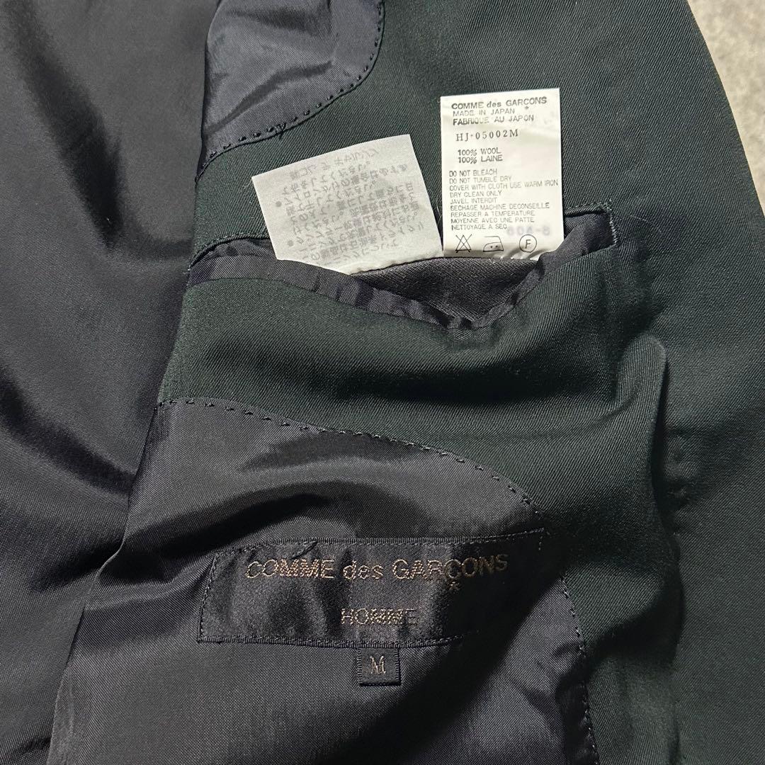 美品 コムデギャルソンオム 田中オム ウールギャバ セットアップ ダークグリーン