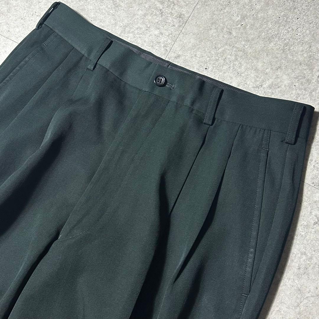 美品 コムデギャルソンオム 田中オム ウールギャバ セットアップ ダークグリーン