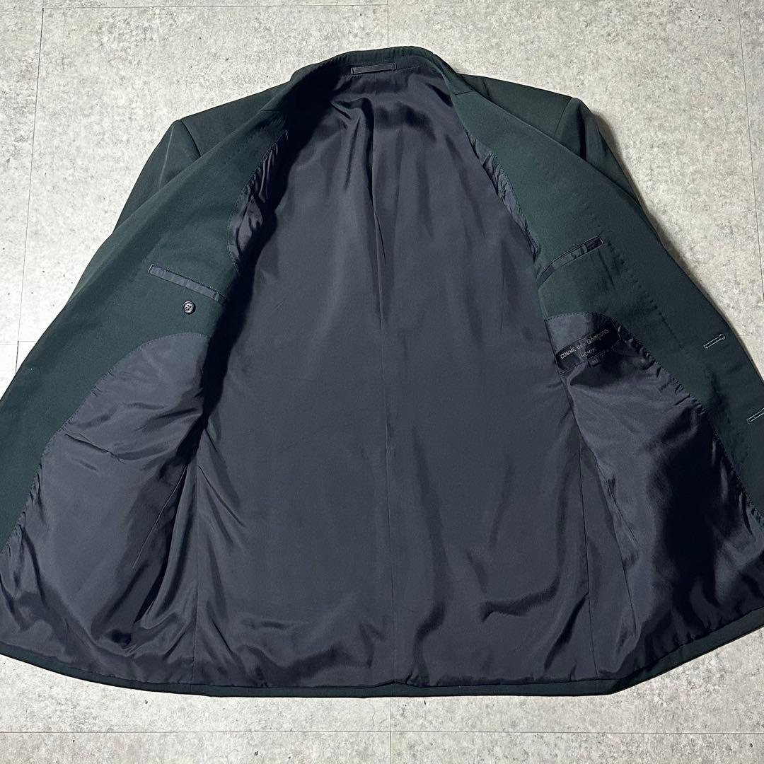 美品 コムデギャルソンオム 田中オム ウールギャバ セットアップ ダークグリーン