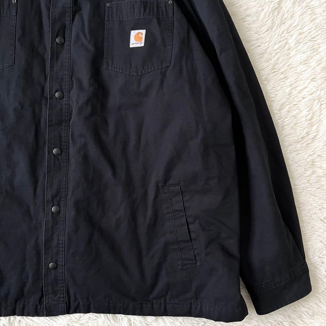 【希少4XL】Carhartt カバーオール 裏地キルティング ブラック