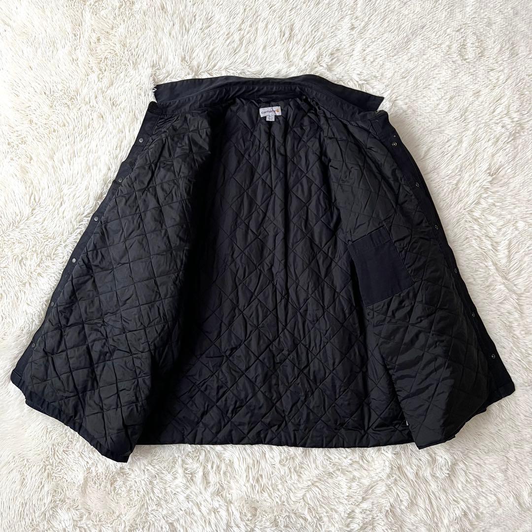 【希少4XL】Carhartt カバーオール 裏地キルティング ブラック