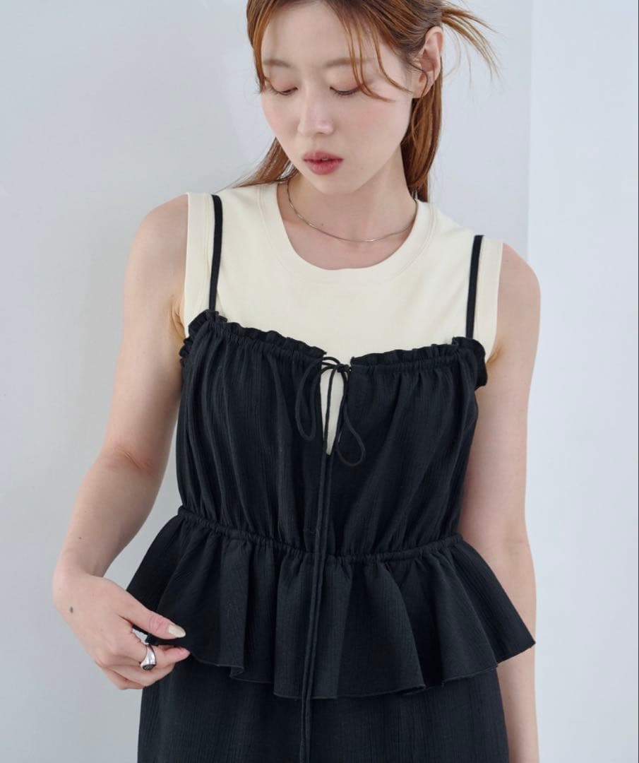 Kastane／ペプラムキャミサロペット