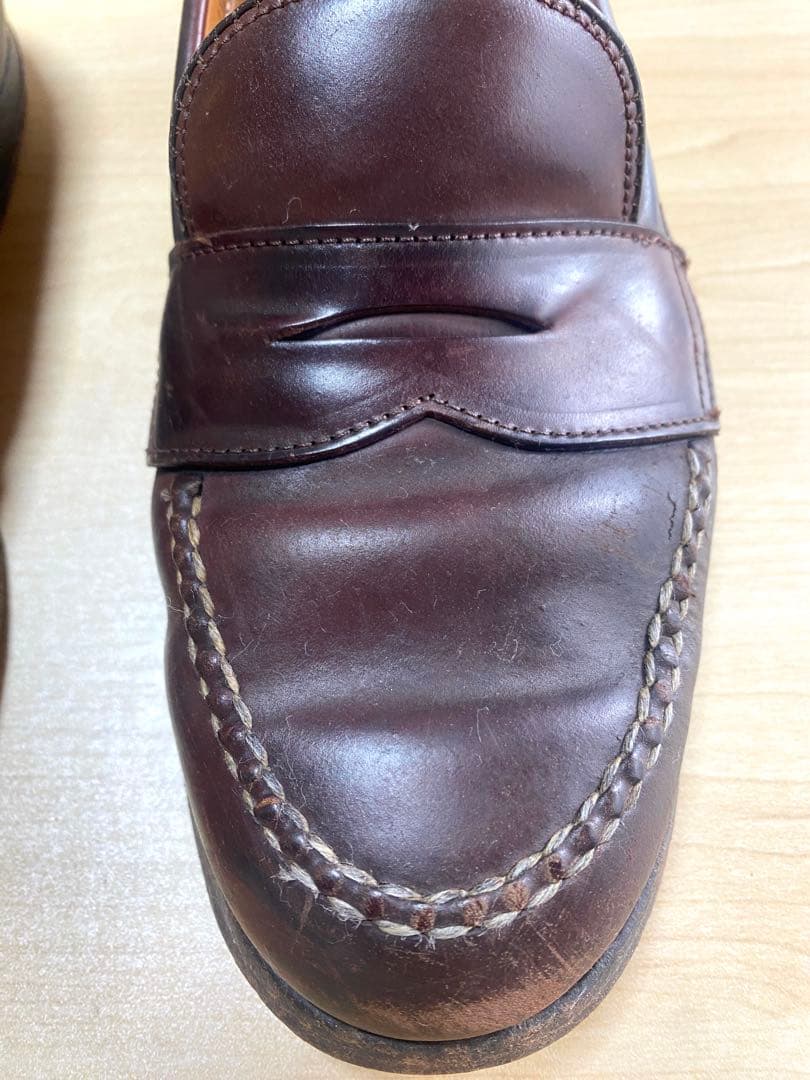 （希少）オールディン　コードバン　ローファー　バーガンディ6 2/1（25.0）