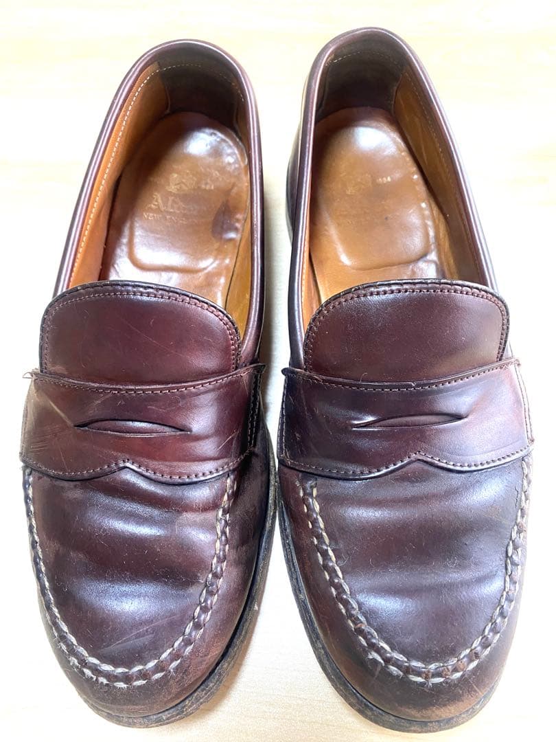 （希少）オールディン　コードバン　ローファー　バーガンディ6 2/1（25.0）